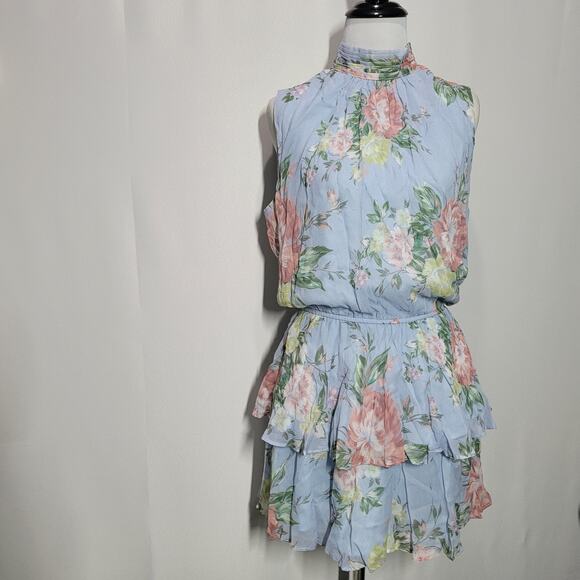 Yumi Kim Heart's Delight Blue Floral Print Kiss Me Dress Sleeveless Size Small - Picture 1 of 6